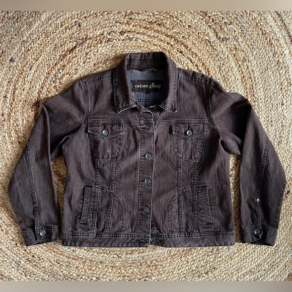 **TRADED** Cotton Ginny Brown Denim Jacket - Picture 1 of 2
